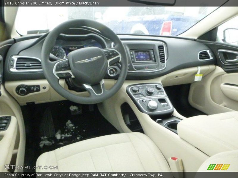 Bright White / Black/Linen 2015 Chrysler 200 Limited