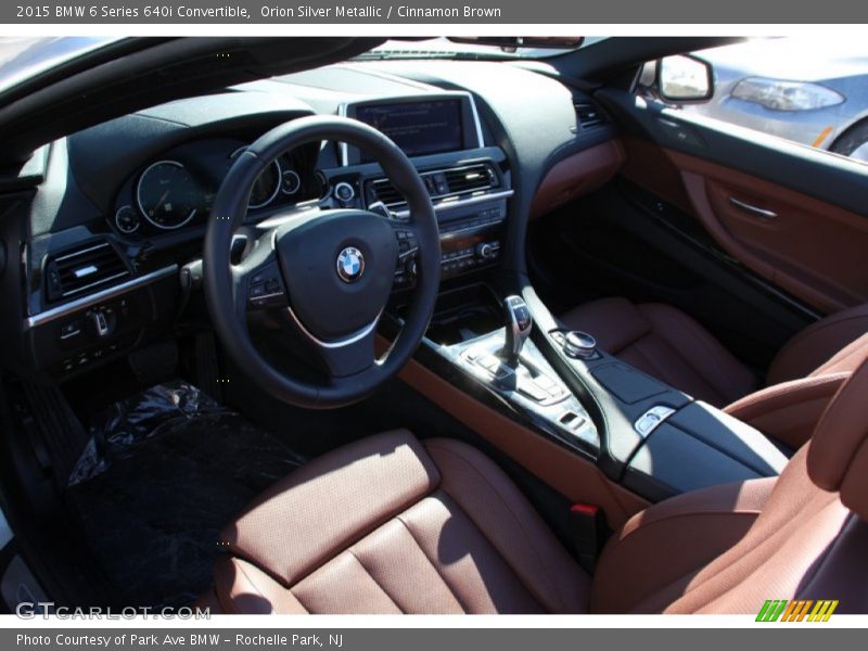 Orion Silver Metallic / Cinnamon Brown 2015 BMW 6 Series 640i Convertible