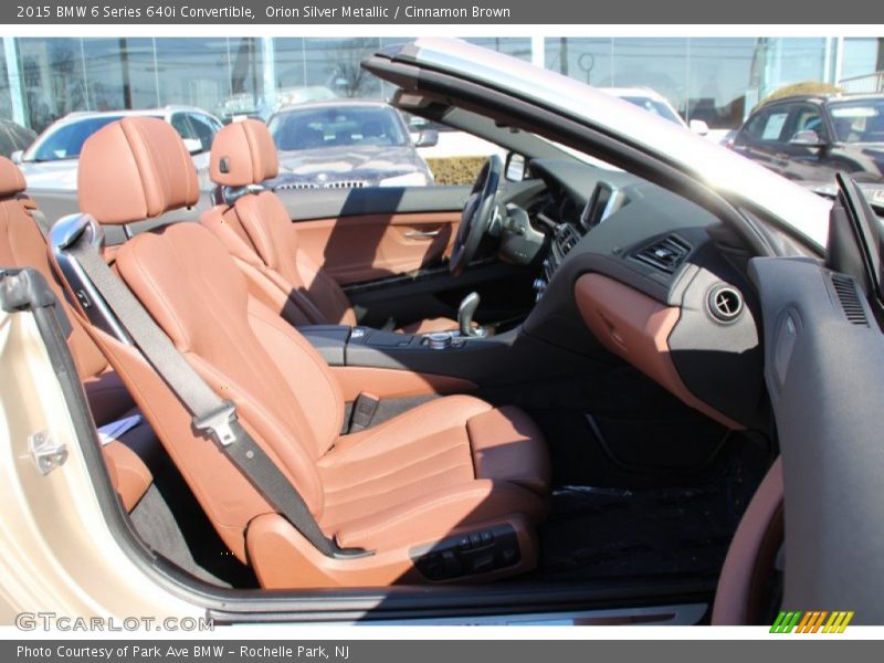 Orion Silver Metallic / Cinnamon Brown 2015 BMW 6 Series 640i Convertible