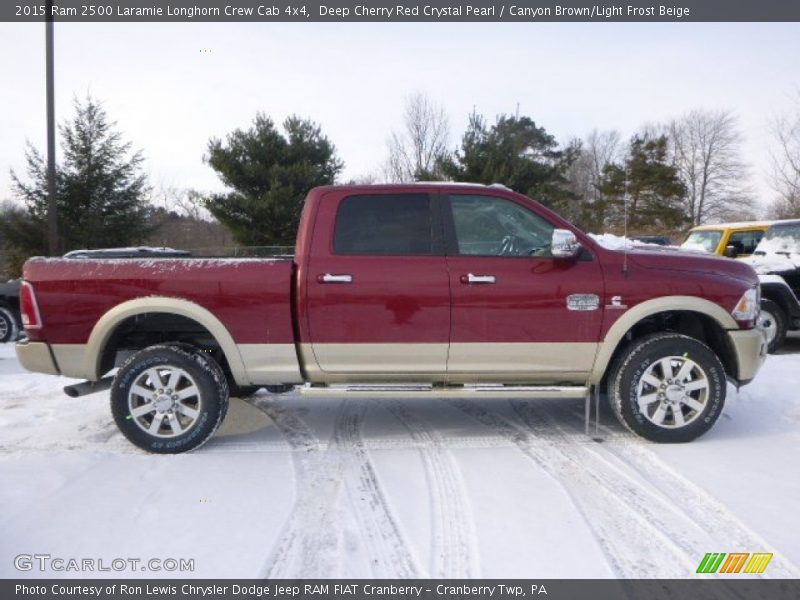 Deep Cherry Red Crystal Pearl / Canyon Brown/Light Frost Beige 2015 Ram 2500 Laramie Longhorn Crew Cab 4x4