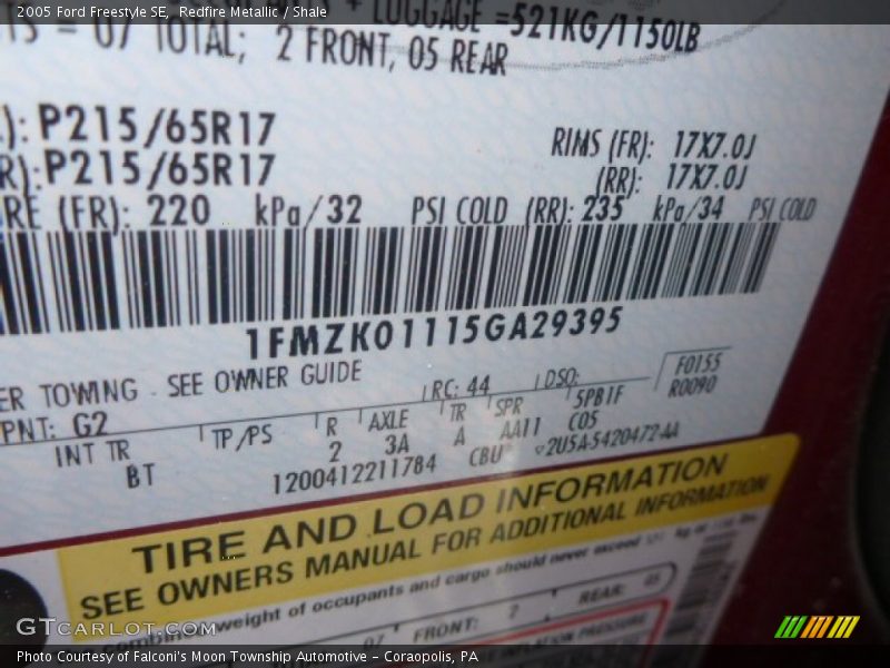 Redfire Metallic / Shale 2005 Ford Freestyle SE