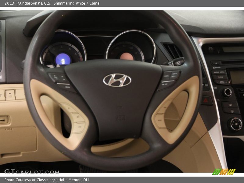 Shimmering White / Camel 2013 Hyundai Sonata GLS
