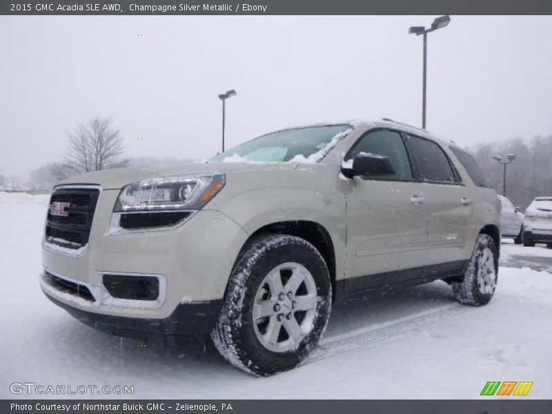 Champagne Silver Metallic / Ebony 2015 GMC Acadia SLE AWD