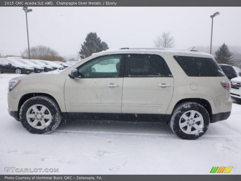 Champagne Silver Metallic / Ebony 2015 GMC Acadia SLE AWD