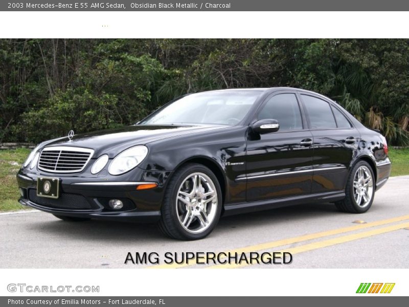 Obsidian Black Metallic / Charcoal 2003 Mercedes-Benz E 55 AMG Sedan