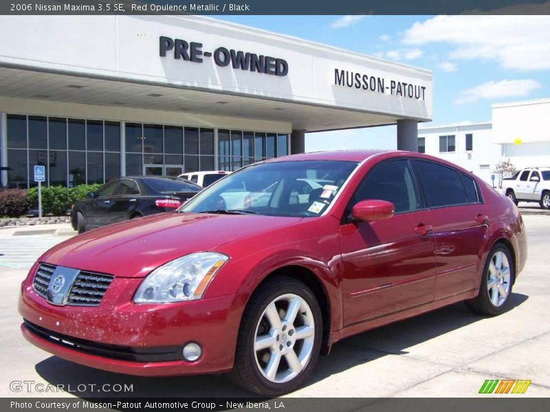 Red Opulence Metallic / Black 2006 Nissan Maxima 3.5 SE