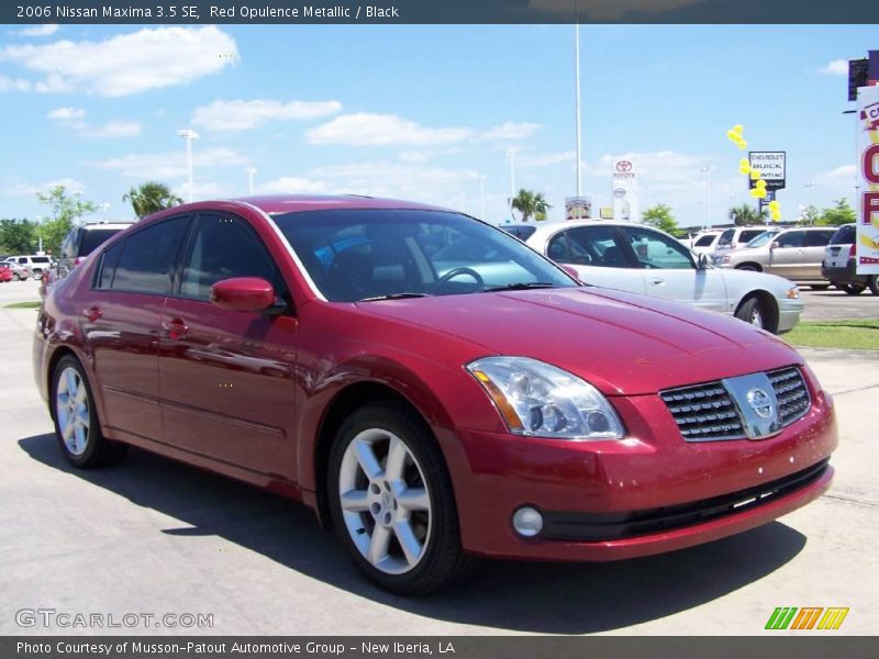 Red Opulence Metallic / Black 2006 Nissan Maxima 3.5 SE