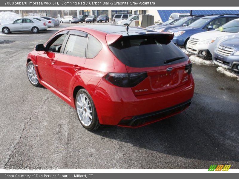 Lightning Red / Carbon Black/Graphite Gray Alcantara 2008 Subaru Impreza WRX STi