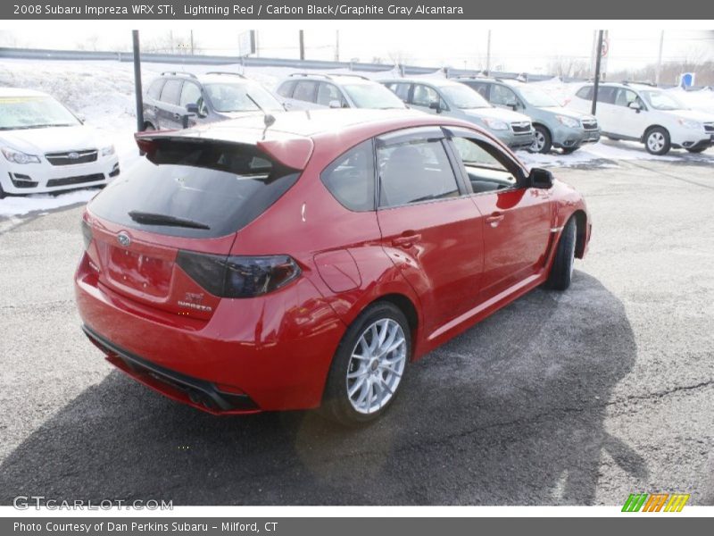 Lightning Red / Carbon Black/Graphite Gray Alcantara 2008 Subaru Impreza WRX STi