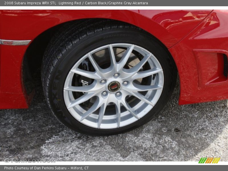Lightning Red / Carbon Black/Graphite Gray Alcantara 2008 Subaru Impreza WRX STi