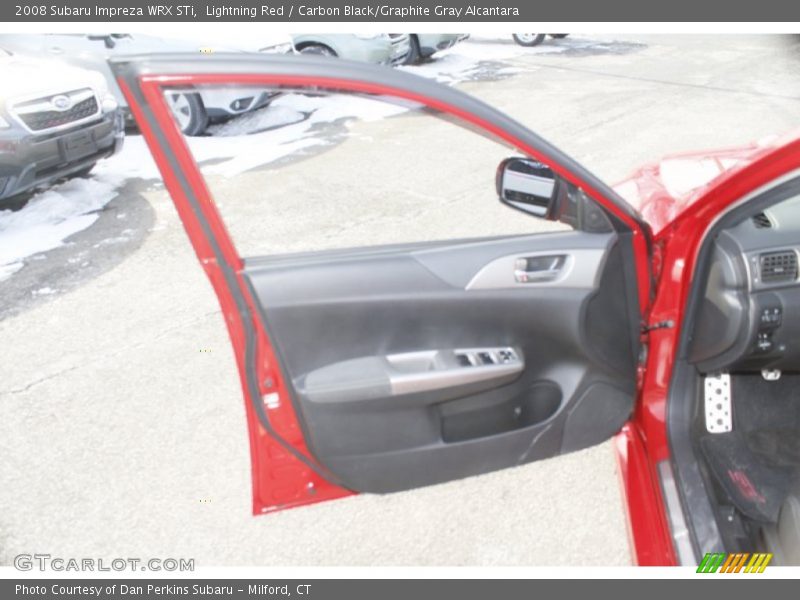 Lightning Red / Carbon Black/Graphite Gray Alcantara 2008 Subaru Impreza WRX STi