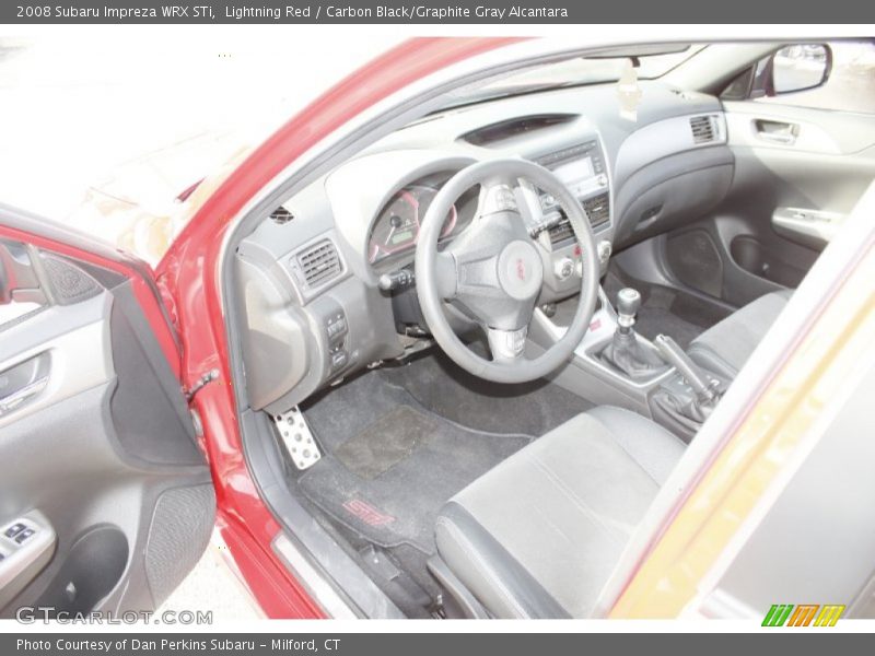 Lightning Red / Carbon Black/Graphite Gray Alcantara 2008 Subaru Impreza WRX STi