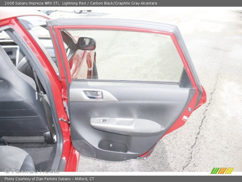 Lightning Red / Carbon Black/Graphite Gray Alcantara 2008 Subaru Impreza WRX STi