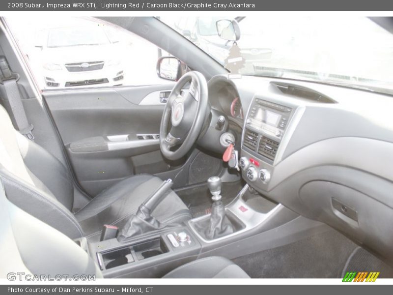 Lightning Red / Carbon Black/Graphite Gray Alcantara 2008 Subaru Impreza WRX STi