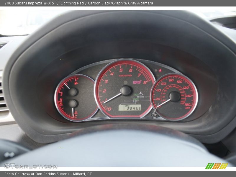 Lightning Red / Carbon Black/Graphite Gray Alcantara 2008 Subaru Impreza WRX STi