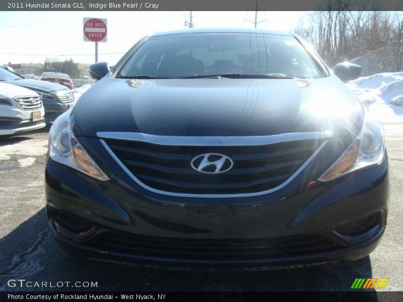 Indigo Blue Pearl / Gray 2011 Hyundai Sonata GLS