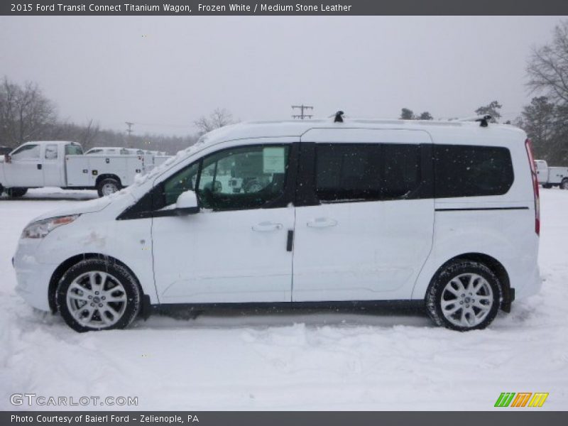 Frozen White / Medium Stone Leather 2015 Ford Transit Connect Titanium Wagon