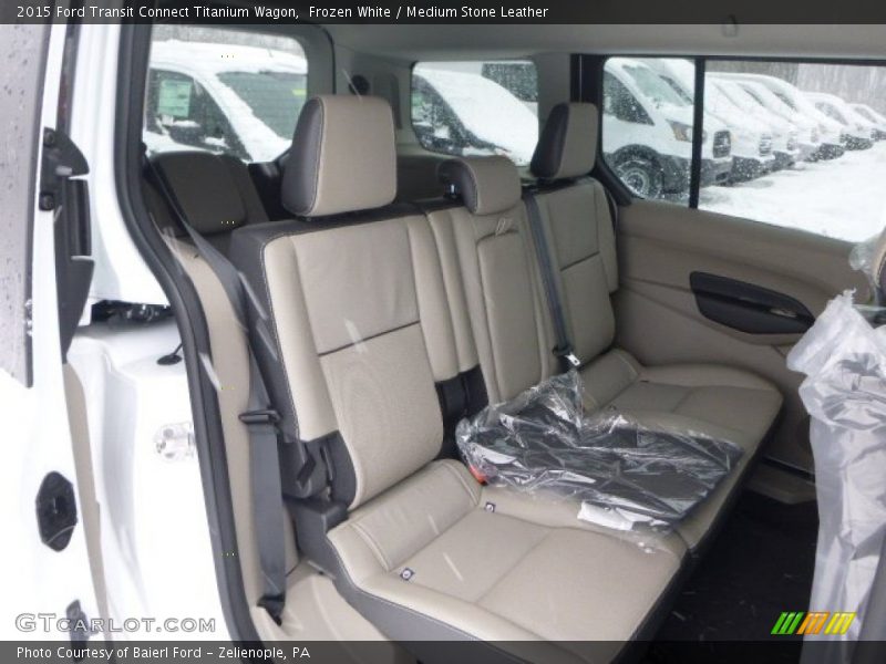 Frozen White / Medium Stone Leather 2015 Ford Transit Connect Titanium Wagon