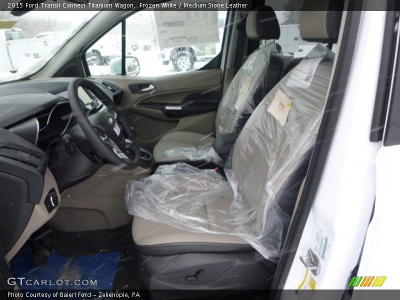 Frozen White / Medium Stone Leather 2015 Ford Transit Connect Titanium Wagon