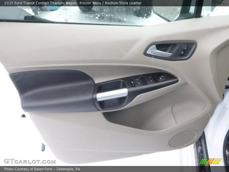 Frozen White / Medium Stone Leather 2015 Ford Transit Connect Titanium Wagon