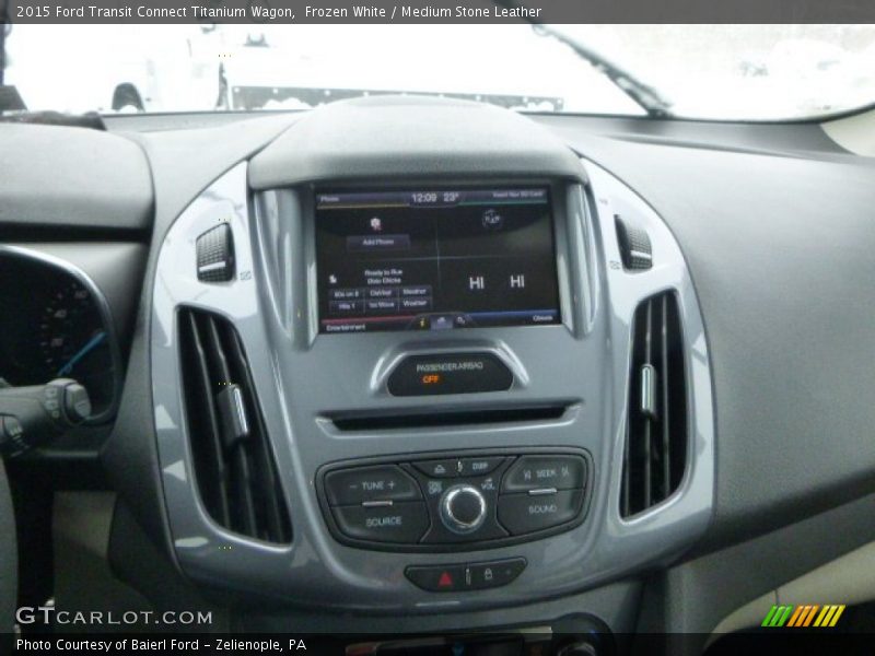 Frozen White / Medium Stone Leather 2015 Ford Transit Connect Titanium Wagon
