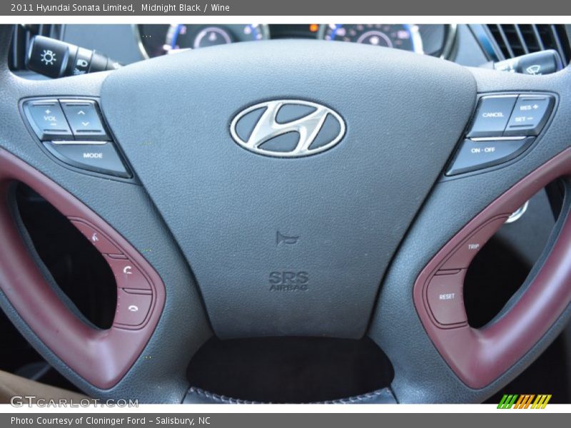 Midnight Black / Wine 2011 Hyundai Sonata Limited