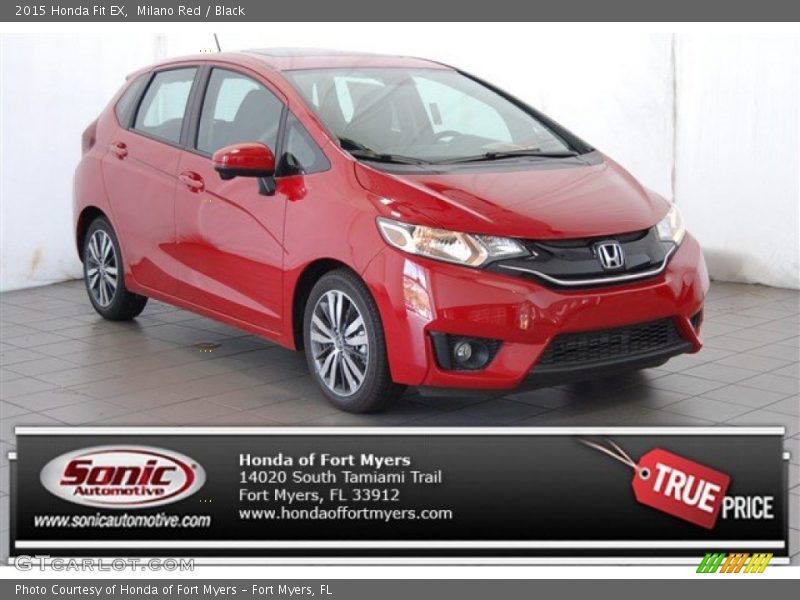Milano Red / Black 2015 Honda Fit EX