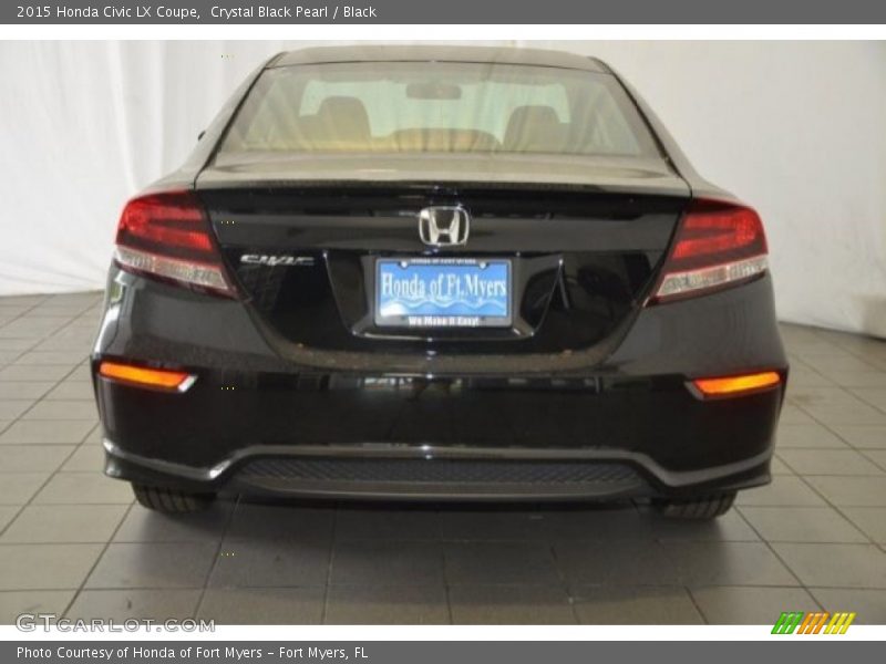 Crystal Black Pearl / Black 2015 Honda Civic LX Coupe