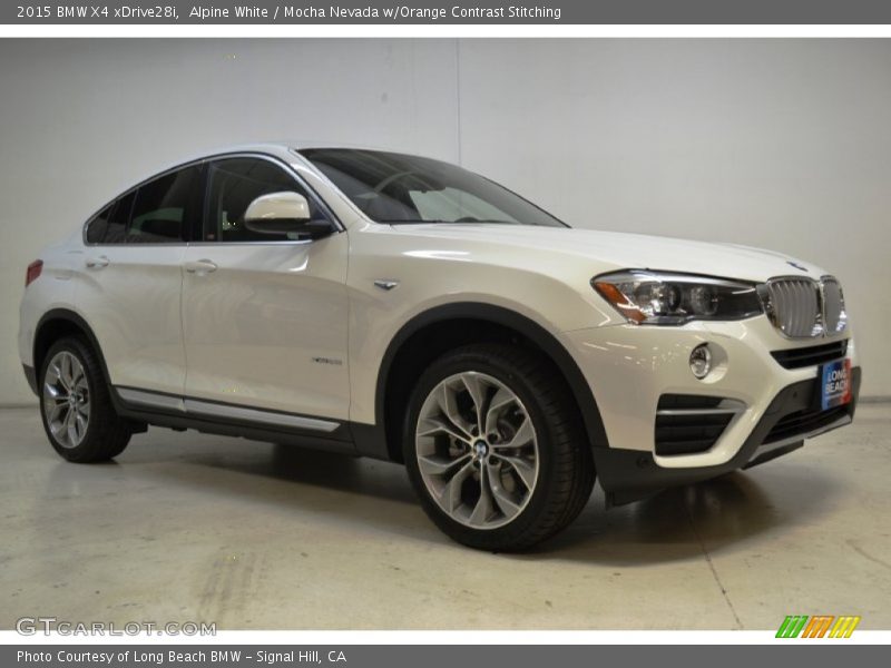 Alpine White / Mocha Nevada w/Orange Contrast Stitching 2015 BMW X4 xDrive28i