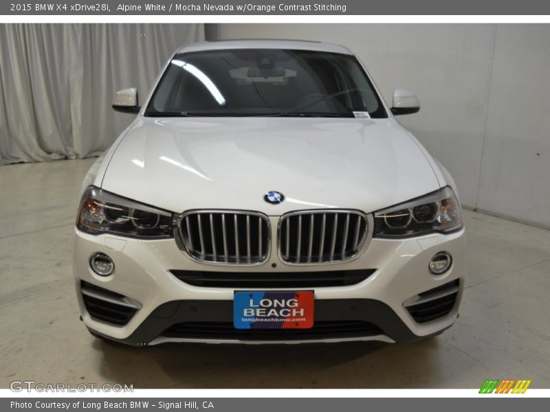 Alpine White / Mocha Nevada w/Orange Contrast Stitching 2015 BMW X4 xDrive28i