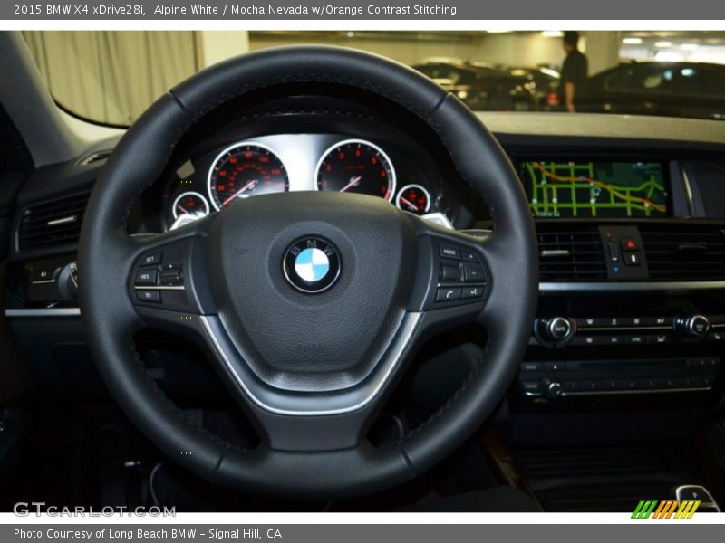 Alpine White / Mocha Nevada w/Orange Contrast Stitching 2015 BMW X4 xDrive28i