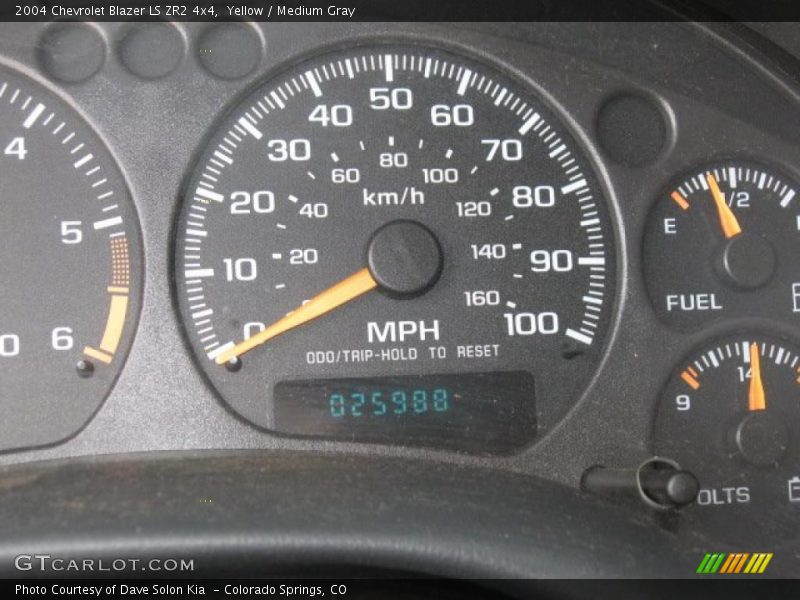 Yellow / Medium Gray 2004 Chevrolet Blazer LS ZR2 4x4