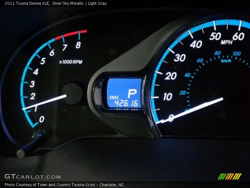 Silver Sky Metallic / Light Gray 2011 Toyota Sienna XLE
