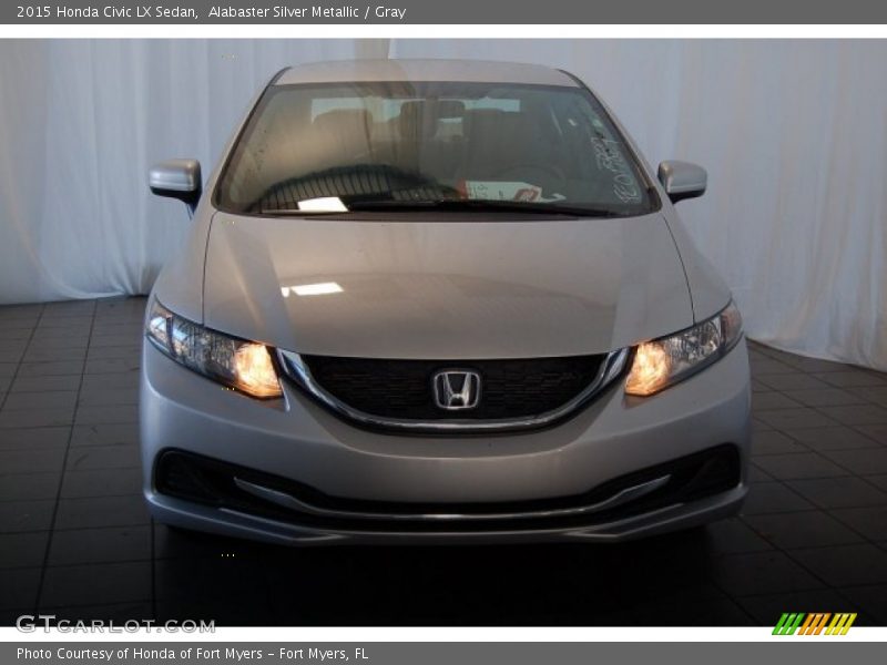 Alabaster Silver Metallic / Gray 2015 Honda Civic LX Sedan