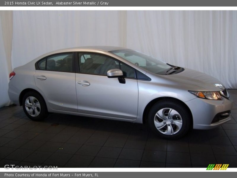 Alabaster Silver Metallic / Gray 2015 Honda Civic LX Sedan