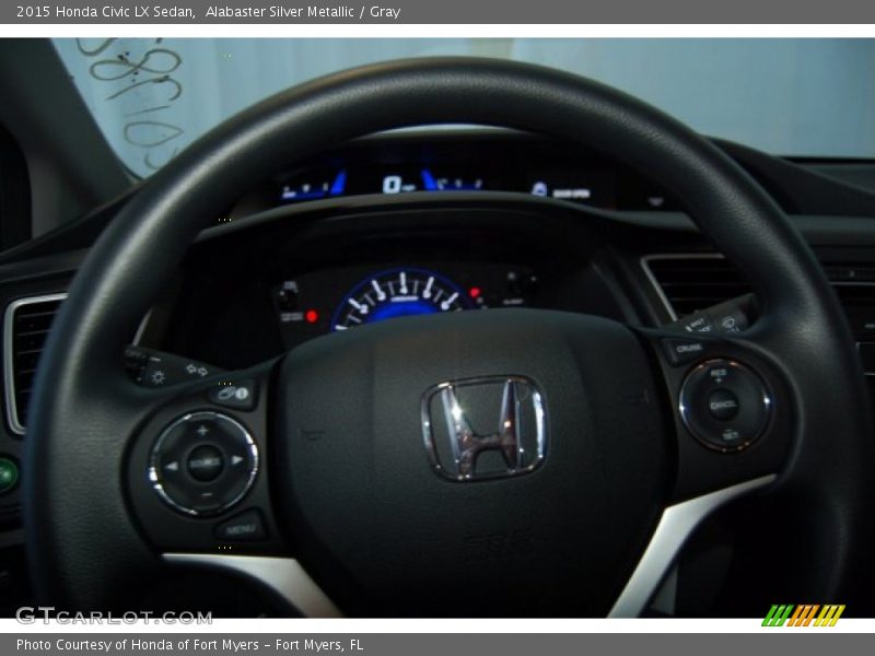 Alabaster Silver Metallic / Gray 2015 Honda Civic LX Sedan