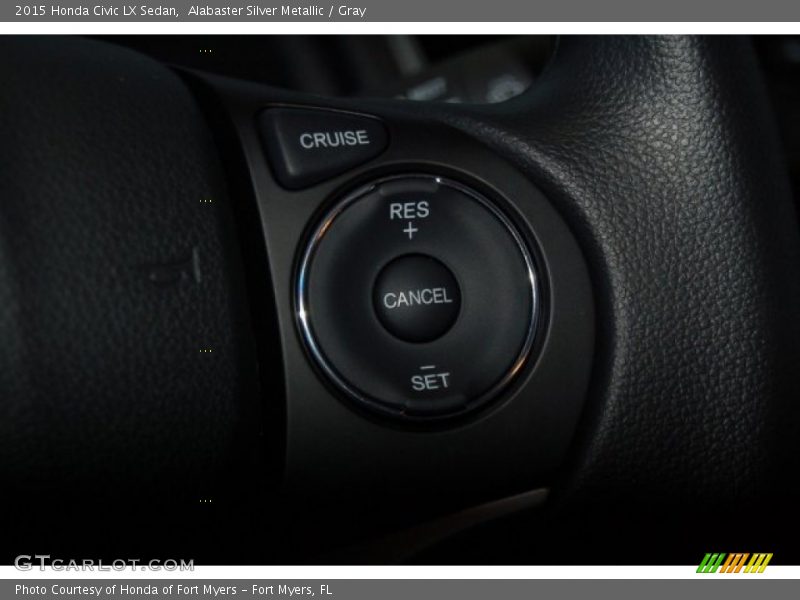 Alabaster Silver Metallic / Gray 2015 Honda Civic LX Sedan