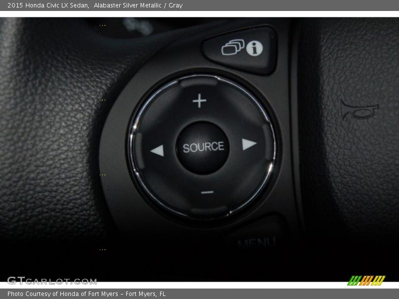 Alabaster Silver Metallic / Gray 2015 Honda Civic LX Sedan