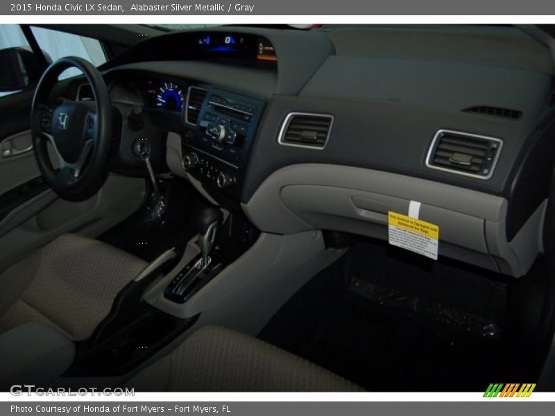 Alabaster Silver Metallic / Gray 2015 Honda Civic LX Sedan