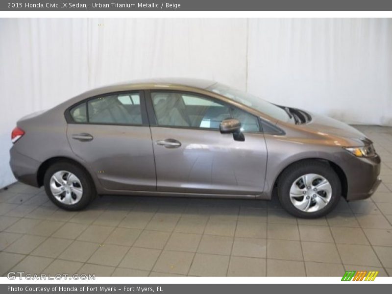 Urban Titanium Metallic / Beige 2015 Honda Civic LX Sedan