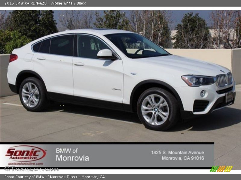 Alpine White / Black 2015 BMW X4 xDrive28i
