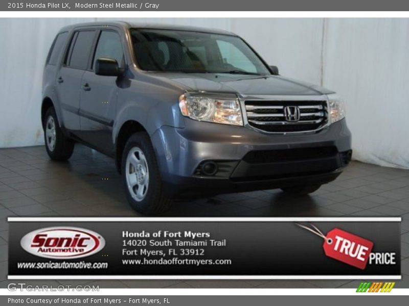 Modern Steel Metallic / Gray 2015 Honda Pilot LX