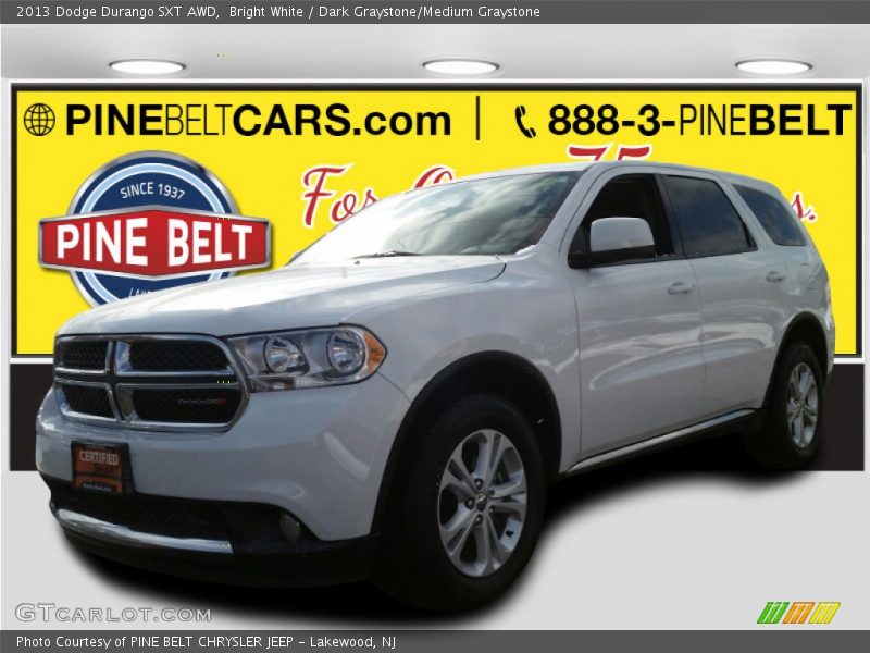 Bright White / Dark Graystone/Medium Graystone 2013 Dodge Durango SXT AWD