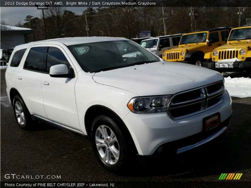 Bright White / Dark Graystone/Medium Graystone 2013 Dodge Durango SXT AWD