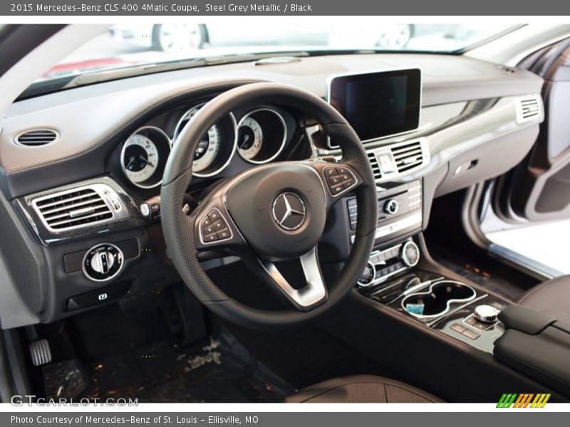 Steel Grey Metallic / Black 2015 Mercedes-Benz CLS 400 4Matic Coupe