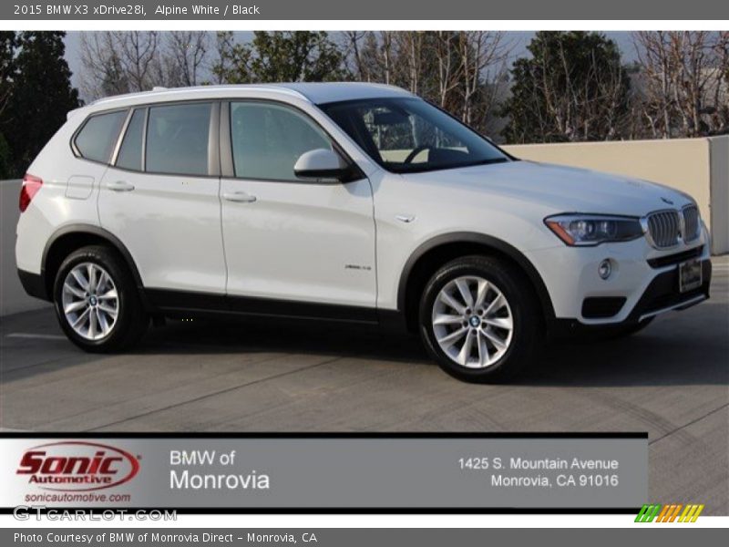 Alpine White / Black 2015 BMW X3 xDrive28i
