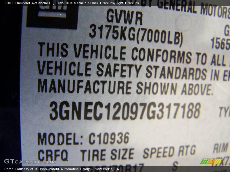 Dark Blue Metallic / Dark Titanium/Light Titanium 2007 Chevrolet Avalanche LT