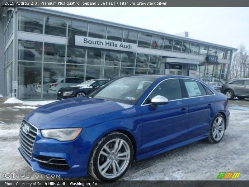 Sepang Blue Pearl / Titanium Gray/Black Silver 2015 Audi S3 2.0T Premium Plus quattro