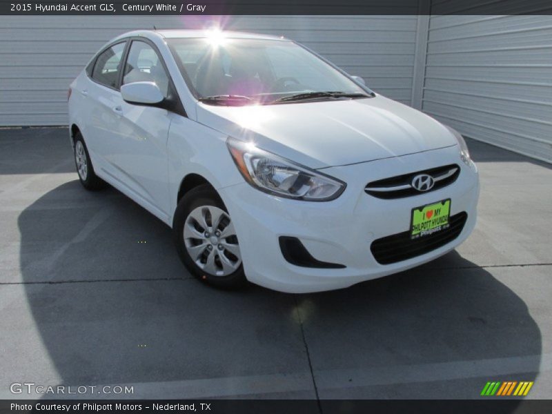 Century White / Gray 2015 Hyundai Accent GLS