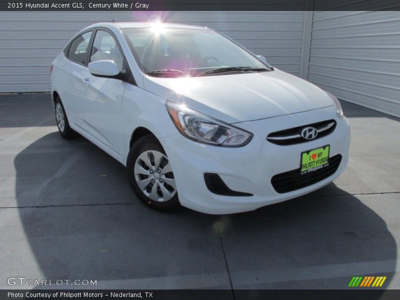 Century White / Gray 2015 Hyundai Accent GLS